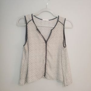 Womens Lush Black And White V Neck Tank Top Size XS